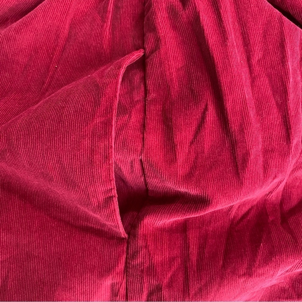Women’s Ballon Sleeve Corduroy Velvet Midi Dress Universal Thread Red Size XS - Picture 7 of 7